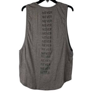 Fabletics Gray Janis Tank II Slub Knit "Never" Muscle Tank XL